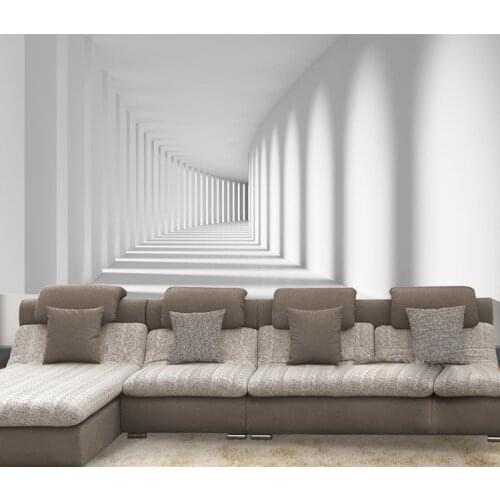 Custom White passage corridor photo wallpaper for living room sofa spatial extension personality wall mural wallpaper painting
