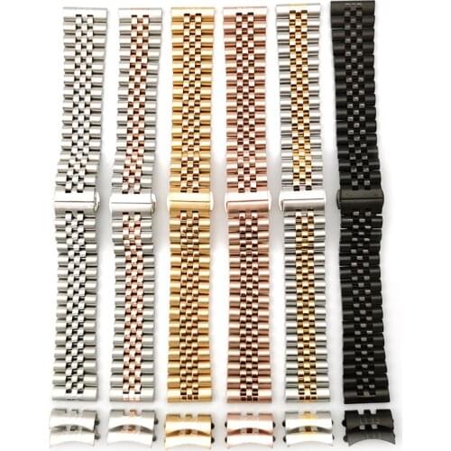 BEAFIRY Stainless Steel Watch Band 12/14mm 16mm 18mm 19mm 20mm 21mm 22mm Watchband high Quality Wristwatches Strap Silver Black