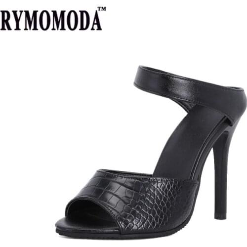 RYMOMODA PU Leather Gladiator Sandals Women 2021 Female Gladiator 10cm Super High Heels Sandles Plus Size Women Shoes 44 45 46