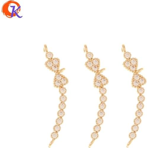 Cordial Design 50Pcs 5*28MM Jewelry Accessories/CZ Charms/Earring Findings/Bowknot Shape/Hand Made/DIY Connectors For Necklace