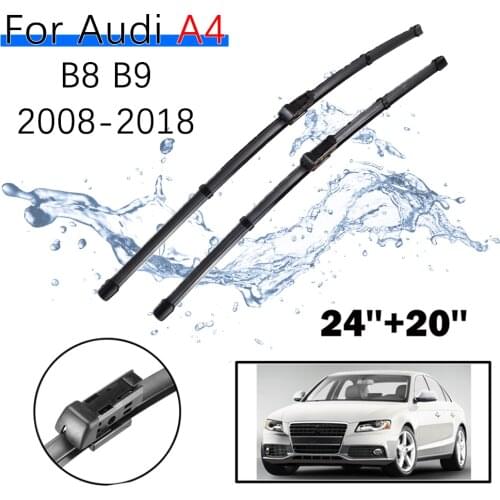 LHD Front Wiper Blades For Audi A4 B8 B9 Allroad 2008- 2016 2017 2018 Windshield Windscreen Front Window 24"+20"