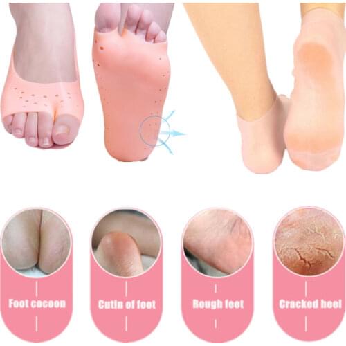 2021 New Style Silicone Foot Care Socks Anti Cracking Moisturizing Gel Heel Socks Cracked Foot Skin Care Protectors Spa Use