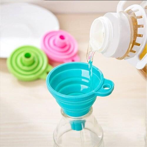 Silicone Mini Funnel Kitchen High Temperature Resistant Retractable Seasoning Funnel