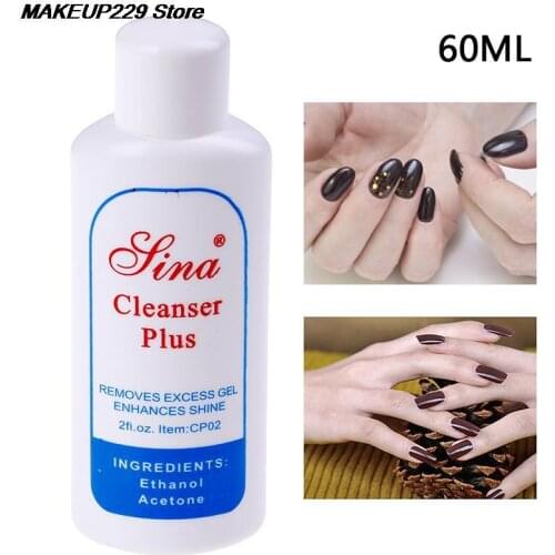 UV Gel Polish Excess Remover 60ML Cleanser Plus Liquid Surface Sticky Layer Residue Nail Art Acrylic Clean Degreaser For Nail 1X