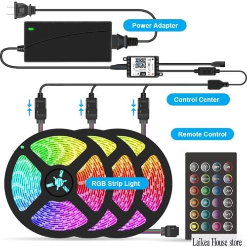 WiFi Light Strip Set 5050 NO Waterproof LED Strip Light RGB SMD 2835 Flexible 10/5M US/EU Plug Bluetooth Control 2020 New
