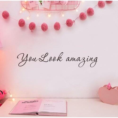 You Look Amazing Mirror Decal Bathroom Decor Shower Door Decal Modern and Simple Wall Art Home Beautify Decoration Accessories