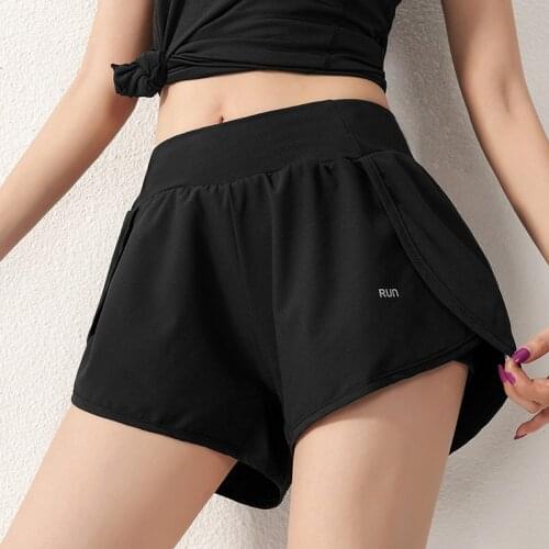 Womens High Waist Stretch Athletic Workout Active Fitness Volleyball Shorts 2 in 1 Running Double Layer Sports Shorts