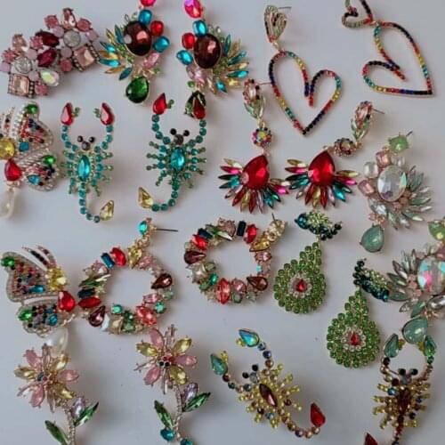 JURAN New Arrivals Colorful Crystal Geometric Plant Drop Earrings Jewelry Gift For Women High-Quality Dangle Earring Accessories