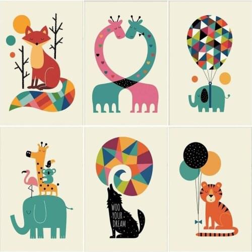 Oil Painting By Number Cartoon Animal Family For Drawing Adult Kit On Canvas With Frame Acrylic HandPainted Paint Kid Home Decor