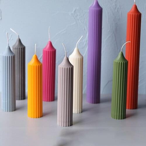1PC Speical Shaped Strip Candle Silicone Mould Christmas Home Decoration Candle Moulds European Simple Candle Molds