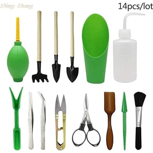 14pcs Mini Garden Hand Tools Transplanting Outdoor Bonsai Tools Gardening Tool