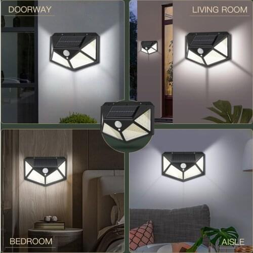 20-144 LED solar led light outdoor Solar Garden Lamp PIR Motion Sensor Solar Powered Sunlight Waterproof for Street Decoration