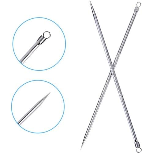 2021 New 1pcs Silver Blackhead Comedone Acne Blemish Extractor Remover Cosmetic Tool Stainless Needles Remove Tool 8 Cm