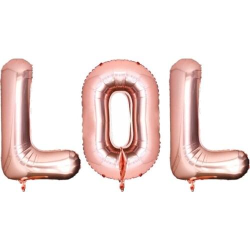 32inch Rose gold Silver LOL game Letter balloons foil Balloon boy Gift kids Toys Air Balloon happy Birthday Party Decorations