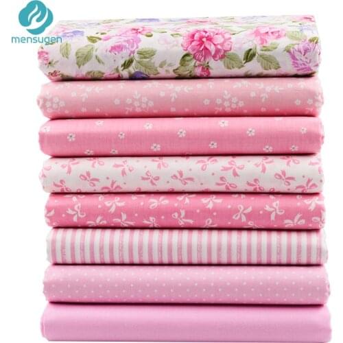 8pcs/Lot 40cm*50cm Pink Cotton Fabric for Patchwork Quilting Doll Cloth Dresses Sewing Needlework Material DIY Telas