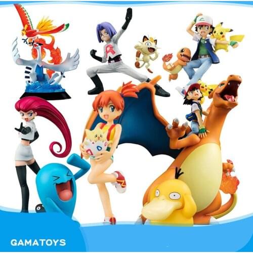 BANDAI MegaHouse Pokemon GEM Ash Ketchum Charizard MistyTogepi Psyduck Jessie Anime Figures