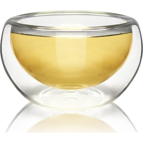 Free shipping factory wholesale double glass Kung Fu tea set heat-resistant teacups small glass tea bowls coffee mug