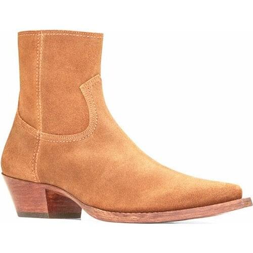 Classic Designer Brand Cow Leather Men Shoes Ankle Boots Fashion Autumn Winter High Quality Chelsea Boots Dress Platform Boots