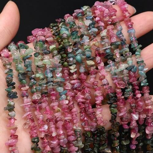 Natural Stone Beads Irregular Rainbow Tourmalines Crystal Gravel Beaded For Jewelry Making DIY Bracelet Necklace Accessories