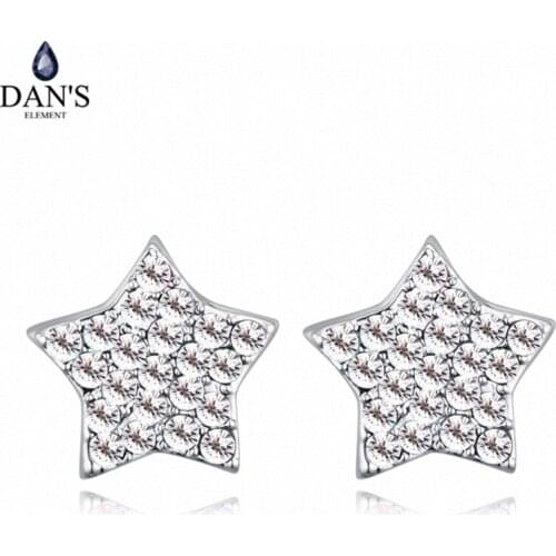 DANS 6 Colors Real Austrian crystals Stud earrings for women Earrings s New Sale Hot Round 128696