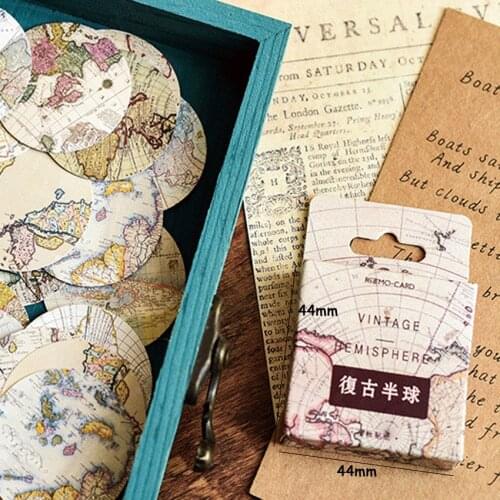 56boxes Retro earth Decorative Round Stickers Scrapbooking DIY flake Label Diary Stationery Album Journal Sticker free shipping
