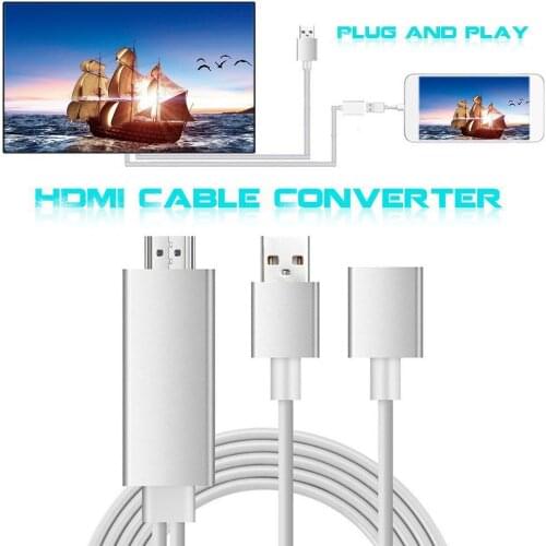 Double Yi Airplay Dock To HDMI 1080P TV Adapter Cable For Samsung Galaxy S8 S9 iphone 8 X XR XS ipad