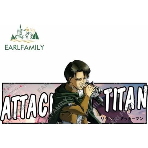 EARLFAMILY 13cm x 5.6cm for Attack on Titan Levi Ackerman RV Car Stickers Motorcycle Decal Windows Vinyl Car Wrap Campervan