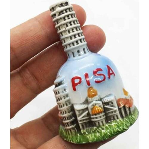Europe travel Italy Leaning Tower of Pisa Tourist Souvenir Ceramic Small Bell Crafts Decorative Ornaments Creative Hand Gifts