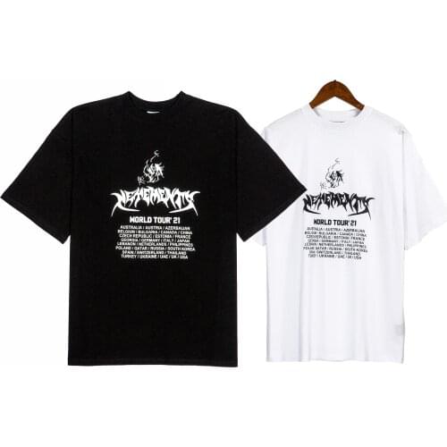 Vetements Short-sleeved Female Couple Loose Street Hip-hop Trend T-shirt Mens Cotton Round Neck Letter Print 30