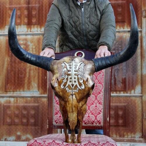 Head Arts Crafts Tribal Tibetan yak skull color Crafts tau ornaments companys opened decoration craft gift wine