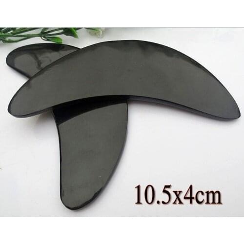 Good quality! Beauty face Massager Scrape Therapy Guasha kit 100% Ox Horn (half moon shape) 10 pieces/lot free shipping