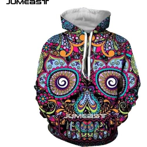 Jumeast Brand Men/Women 3D Printed Sweatshirt dia de muertos Long Sleeve Cap Hoody Sport Pullover Hoodies
