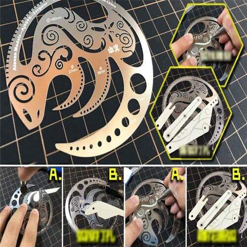 80mm Stainless Steel Scriber Line Auxiliary Ruler Model Building Tools AJ0093