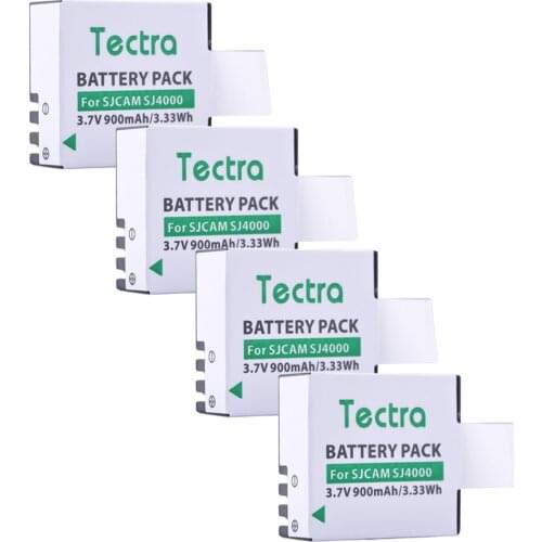 Tectra 4PCS SJCAM SJ4000 Li-ion Camera BATTERY for SJCAM Series M10 SJ4000 SJ5000 Series Sport Camera batteries