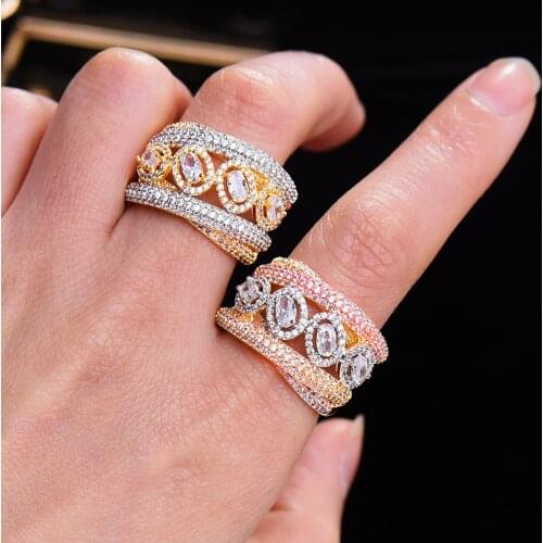 Missvikki Luxury Noble Women CZ Ring Dubai Style Bridal Wedding Party Anniversary Best Gift Jewelry High Quality 2021 New Hot