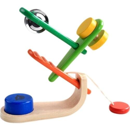 Wooden Baby Musical Instrument Set Rattle Orff Musical Instrument Percussion String of Bells the Toy Bell Orff