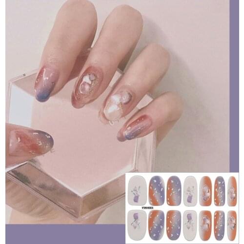 1Sheet Glitter Sequins Nail Wraps 3D Summer Full Nail Art Stickers Waterproof Self-adhesive Slider Tips DIY Manicure