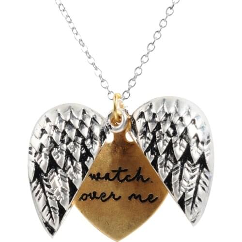 Sloong New Hot Feather Wholesale Vintage Style Unisex Open Locket Wing Heart Pendant Free Dropshipping