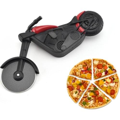 Stainless Steel Motorcycle Shape Pizza Cutter Pizza Wheel Roller Pizza Pastry Knives Slicer Peel Kitchen Cut Tools
