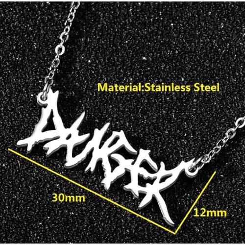 Hfarich Personalize Letter Name Necklaces For Girl Princess Pendant Necklaces Stainless Steel Jewelry Gift