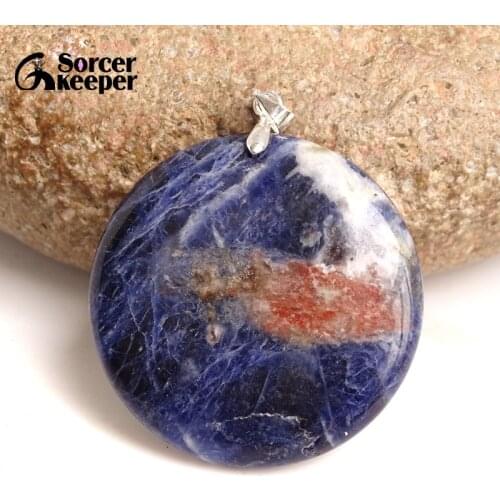 Real Natural Blue Sodalite Pendant Fashion Crystal Druzy Pendant Handmade Gems Stone Pendants For Jewelry Making BC480
