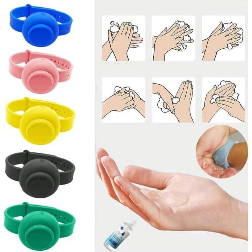 Adult Kids Portable Silicone Bracelet Wristband Hand Soap Bracelet /hand Sanitizer Bracelet Dispenser Squeeze Bottle For Travel