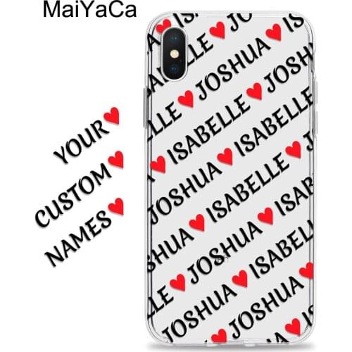 Custom Repeating Names Clear See Through Phone Case Cover for iPhone 11 12 Pro Max mini XS XR X 8 Plus 7 SE 2020 6S 5s