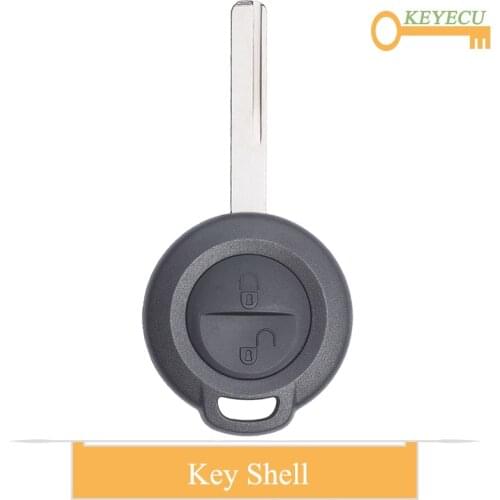 KEYECU Remote Control Car Key Shell Case Housing for Mitsubishi Colt Warior Carisma Spacestar, Fob 2 Buttons With Uncut Blade