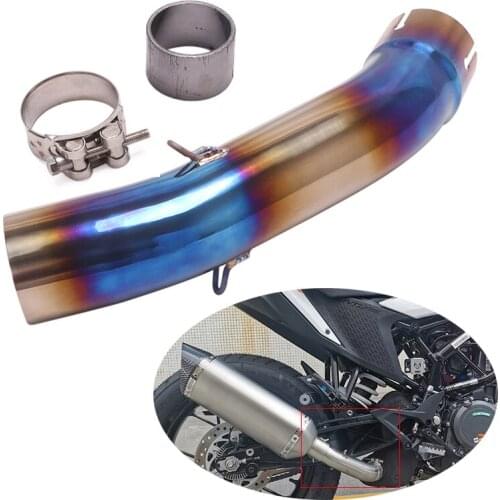 Reserve Catalyst Modified Slip On Motorcycle 51mm Muffler Pipe Blue Titanium Alloy Mid Exhaust for Duke 390 250 RC390 2021