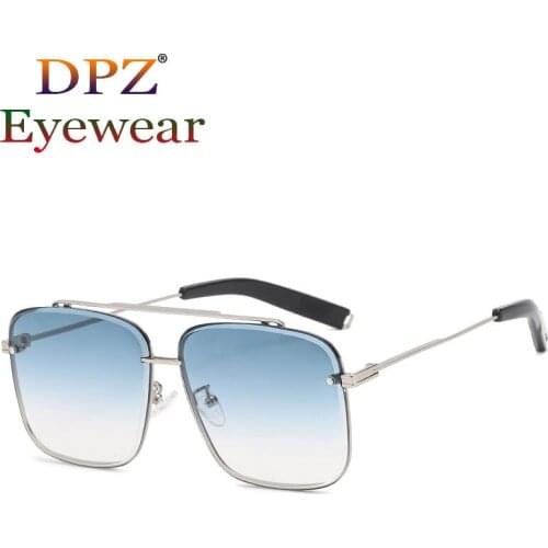 2021 Fashion Cool Unique Rimless Style Alloy Pilot Sunglasses Vintage Women Men Brand Design Sun Glasses Oculos De Sol