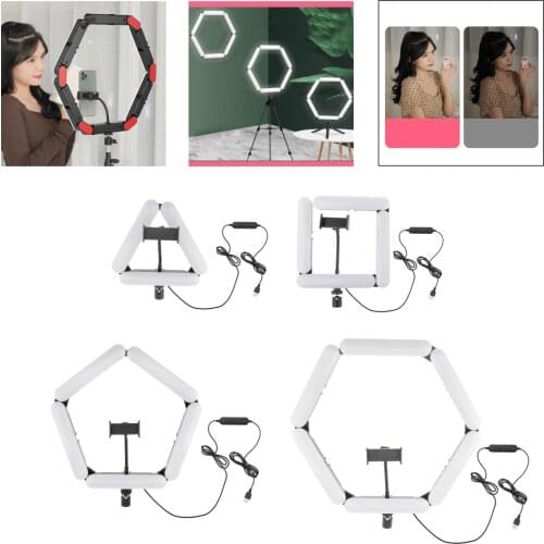 LED Ring Light Photography Lighting Selfie Lamp USB Dimmable with Phone Holder For Youtube Makeup Video Live Photo Studio