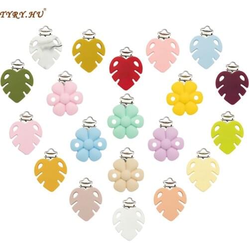 TYRY.HU 2pcs Pacifier Clip Flower Dummy Pacifier Chain Clip Making Baby Teething Necklace Accessories Clip Nipple
