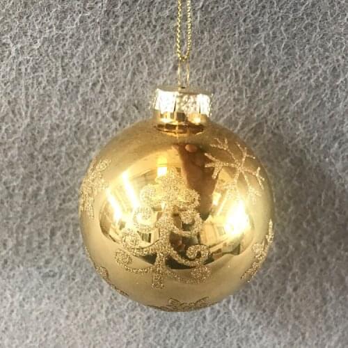 Christmas tree decorations glass ornaments small shopping malls display windows 6.5cm gold tree ball