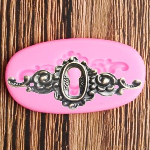 Vintage Steampunk Skeleton Key Lock Cake Border Silicone Mold Fondant Cake Decorating Tools Candy Clay Chocolate Gumpaste Moulds